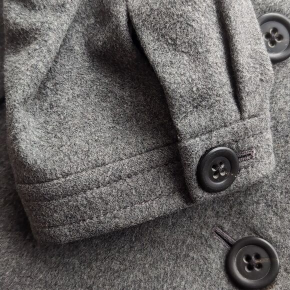 Jcrew grey double breasted wool cashmere blend spring peacoat size 6 - Picture 8 of 8